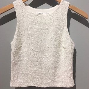 Beautiful white sequin crop top!